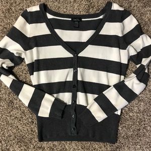 Rue 21 dark grey and white cardigan